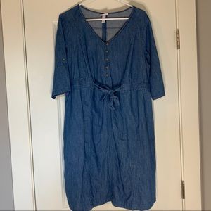 Maternity Chambray Dress, Size L